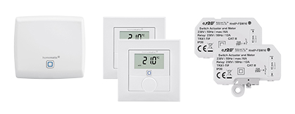 Enthaltene Smart Home Komponenten: 2 Räume, jeweils 1 Heizung