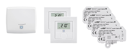 Enthaltene Smart Home Komponenten: 2 Räume, jeweils 2 Heizungen