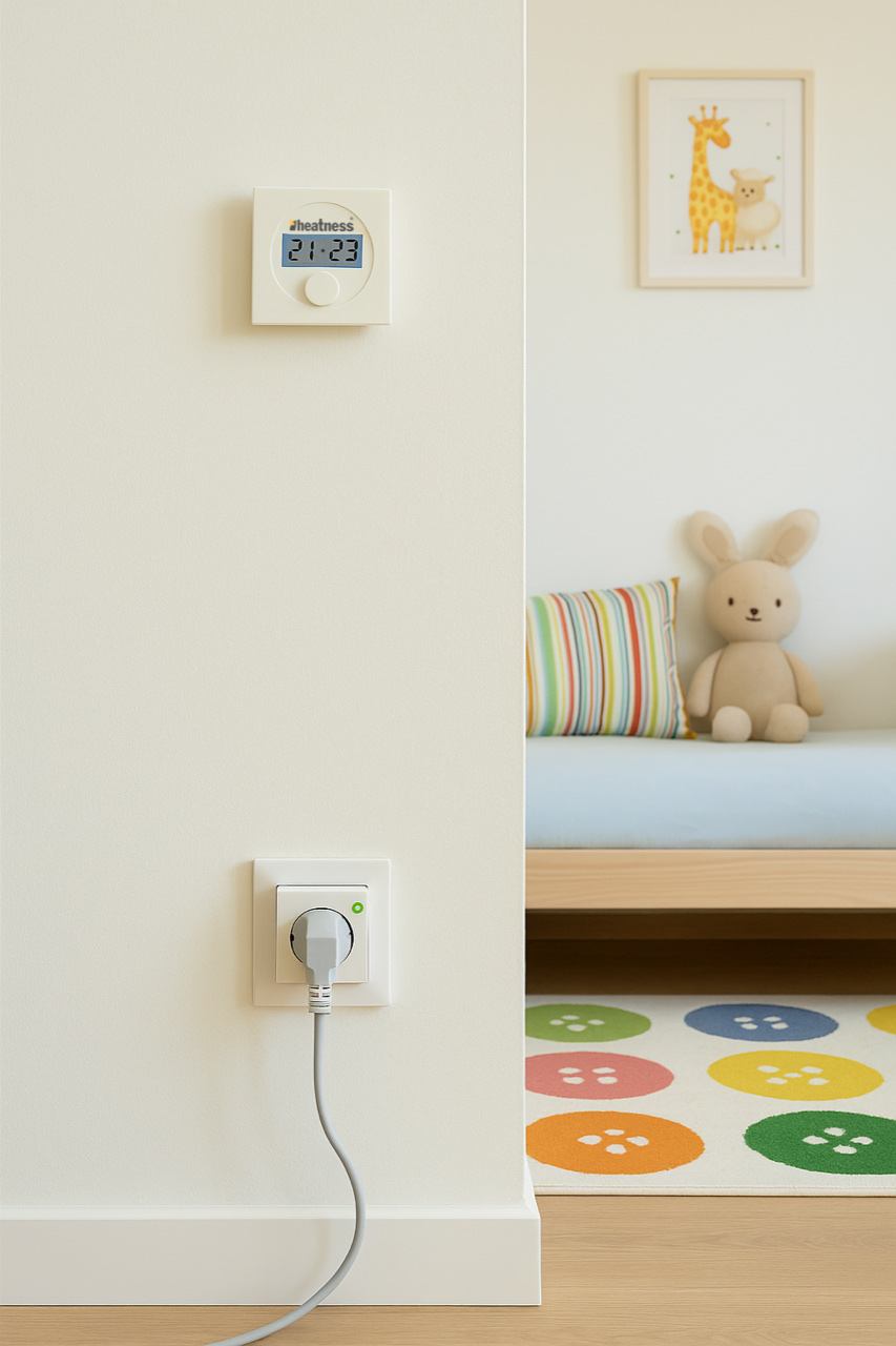 Thermostat zur Steuerung einer Infrarotheizung im Kinderzimmer