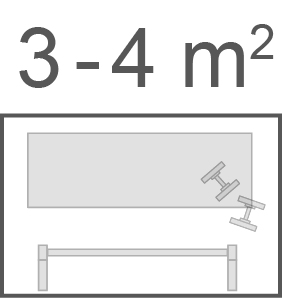 Grundriss 3-4 Quadratmeter