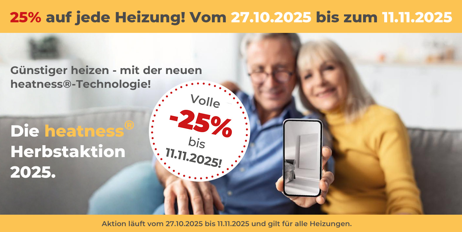 Aktion: 25% auf alle Infrrarot-Heizungen