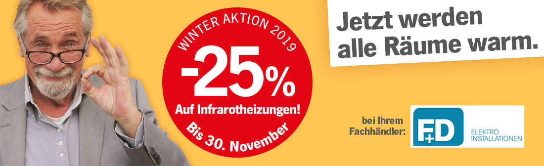 heatness Infrarotheizung bei F+D Elektro in Aktion heatness Infrarotheizung bei F+D Elektro in Aktion