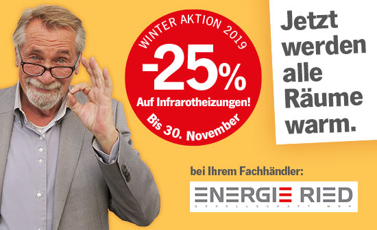 heatness Infrarotheizung bei Energie Ried in Aktion heatness Infrarotheizung bei Energie Ried in Aktion