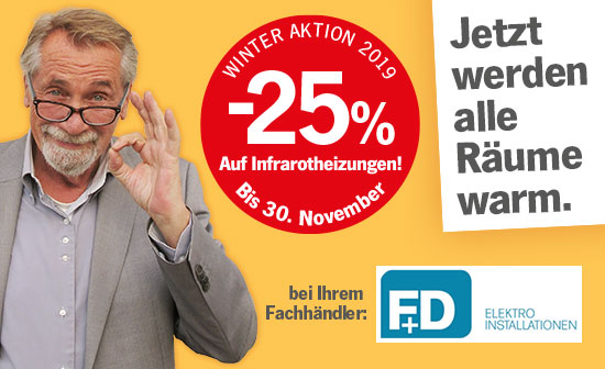 heatness Infrarotheizung bei F+D Elektro in Aktion heatness Infrarotheizung bei F+D Elektro in Aktion