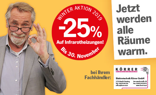 heatness Infrarotheizung bei Elektrotechnik Körrer in Aktion heatness Infrarotheizung bei Elektrotechnik Körrer in Aktion
