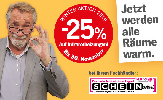 heatness Infrarotheizung bei Red Zac Schein in Aktion heatness Infrarotheizung bei Red Zac Schein in Aktion