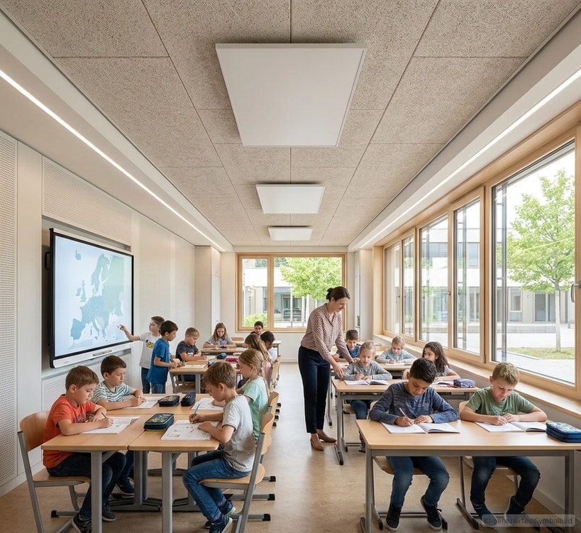 Infrarotheizungen in Schule und Kindergarten Ein Klassenzimmer - mit Infrarotheizungen geheizt